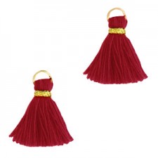 Quaste Ibiza Style 1.5cm Gold-garnet red
